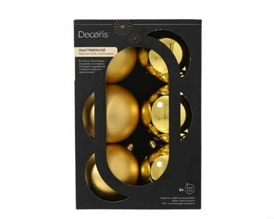 8cm Gold Shatterproof buable set - Sustainable Christmas Decoration from Christmasland.ie
