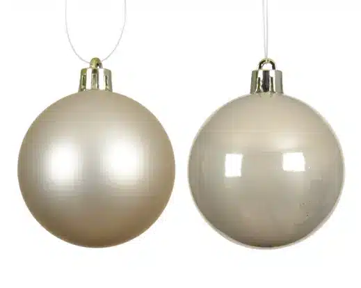 8cm Pearl Shatterproof Christmas Bauble (pack of six) - Image 2
