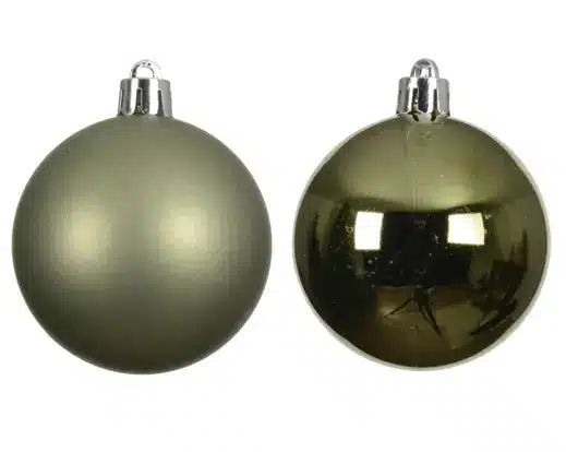 8cm Rosemary Green Shatterproof Christmas Bauble (Pack of 6) - Image 2