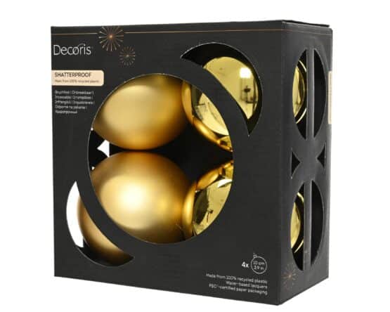 Shop 10cm Gold Shatterproof buable set - Sustainable Christmas Decoration from Christmasland.ie