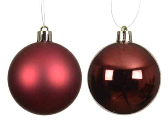 Browse & Buy 10cm Oxblood Red Shatterproof bauble set - Sustainable Christmas Decoration from Christmasland.ie, Dublin , Ireland