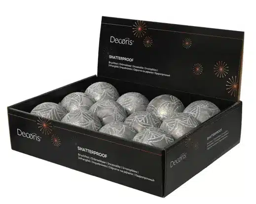 8cm Ice Lacquer Polystyrene Bauble - Image 2