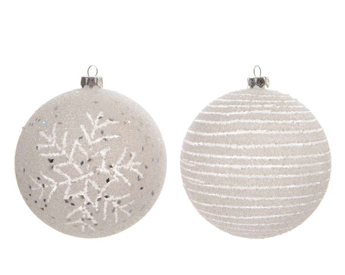 8cm Snowflake Shatterproof Baubles - Image 2