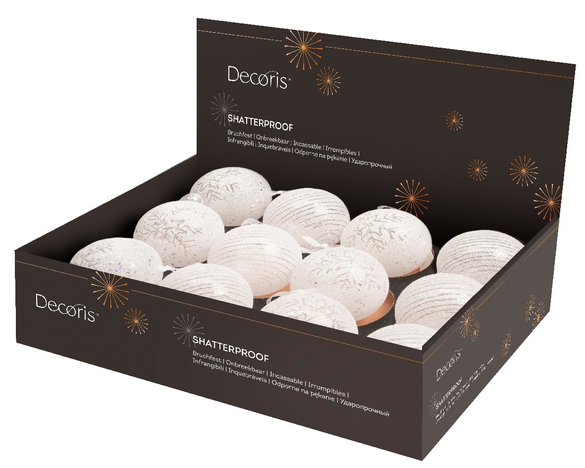 8cm Snowflake Shatterproof Baubles