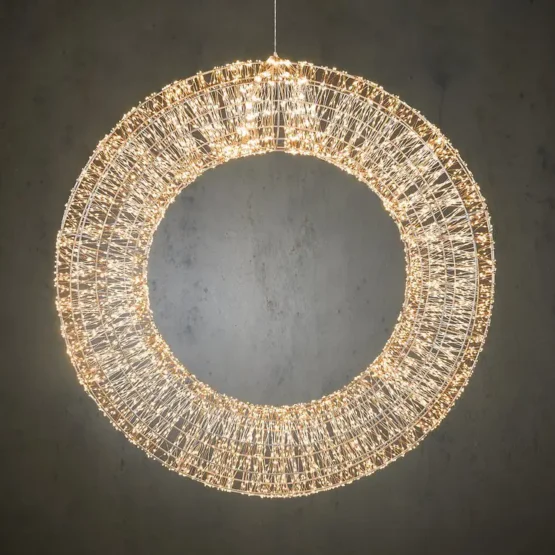 Buy 80cm Large Illuminated Christmas Wreath LED Classic White from Christmasland. Best Christmas Shop in Dublin