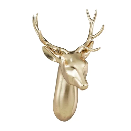 Buy Champagne deer head wall decoration for sale from Christmasland