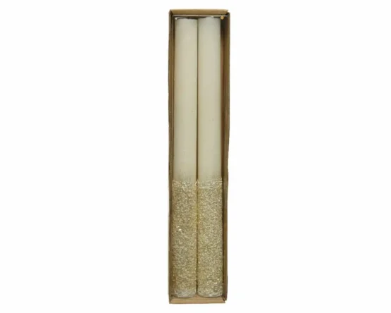 25cm Candle Wax - smooth With Metallic lacquer Finish with glitter for sale at Christmasland