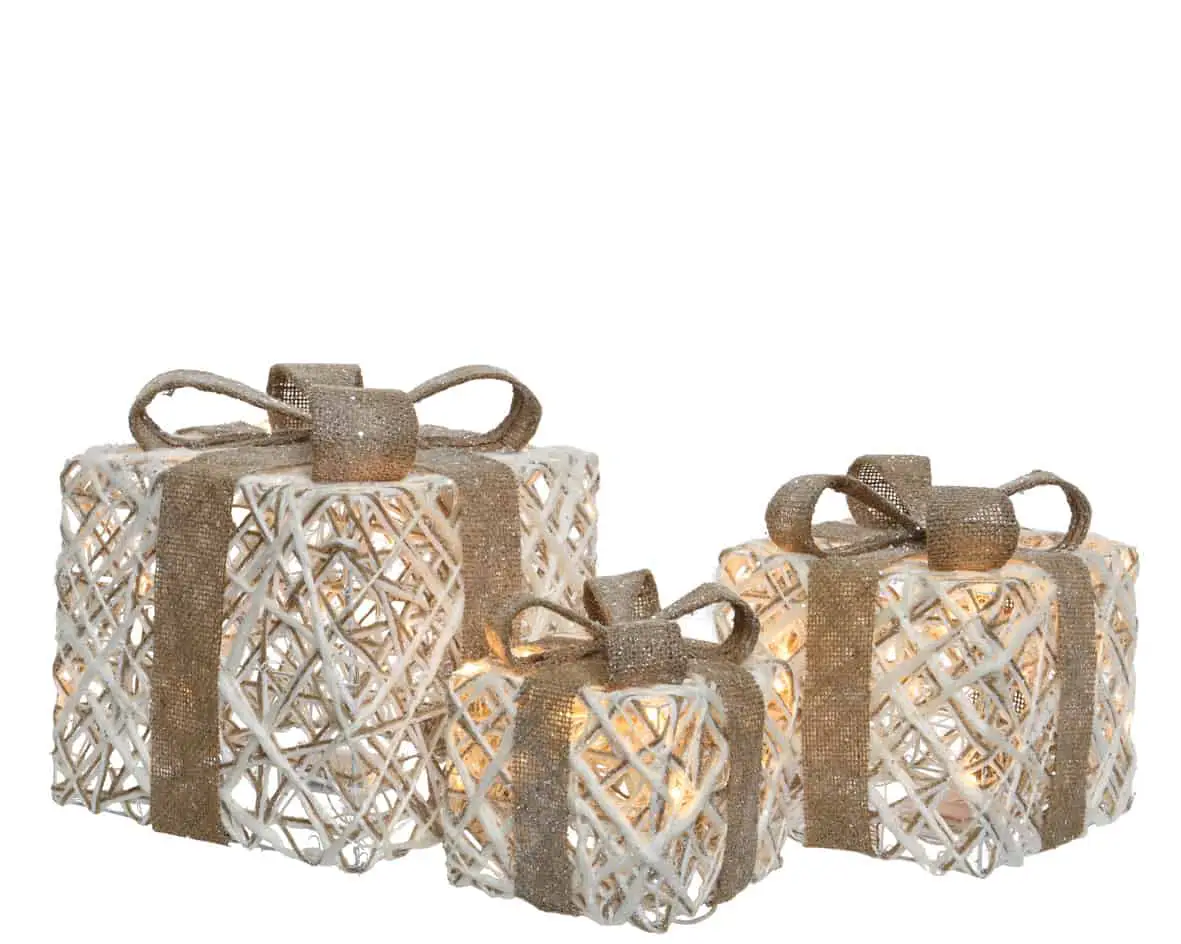LED Rattan Gift Box Set - Christmas Lights For Sale Dublin Ireland