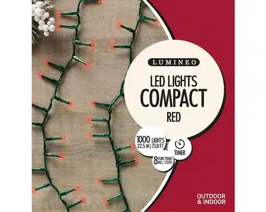 1000 LED Red Compact Twinkle Christmas Lights - Image 2