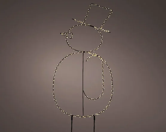 Add a festive glow with the 77cm Micro LED Metal Snowman. Cheerful and compact
