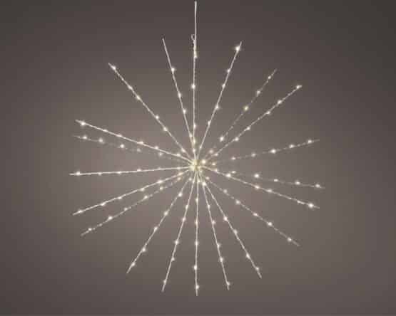 Buy Micro LED Polestar with Twnikling warm white lights on Silver coloured metal frame for outdoor Christmas Lights.