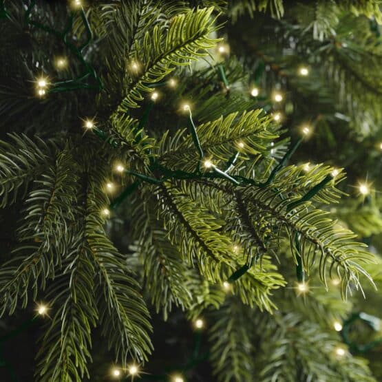 Shop Unique Christmas Lights the LED Twinkle Excellent Soft Gold with 1272 LEDs. A perfect Christmas Tree Lights close up on Christmas tree. Shop from Christmasland