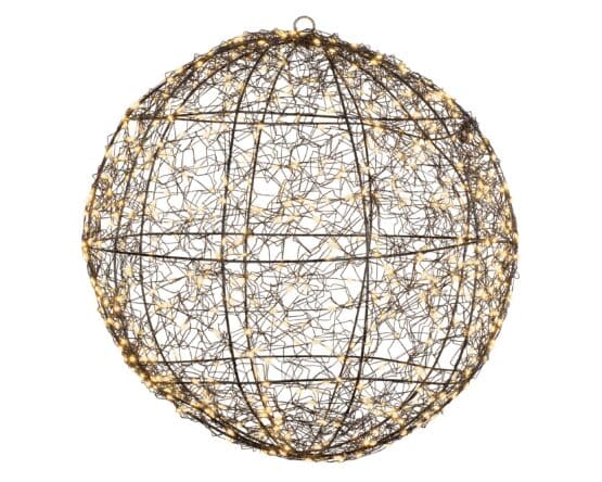 38cm Micro LED illuminated Metal Ball in Classic Warm lights for sale from Christmasland