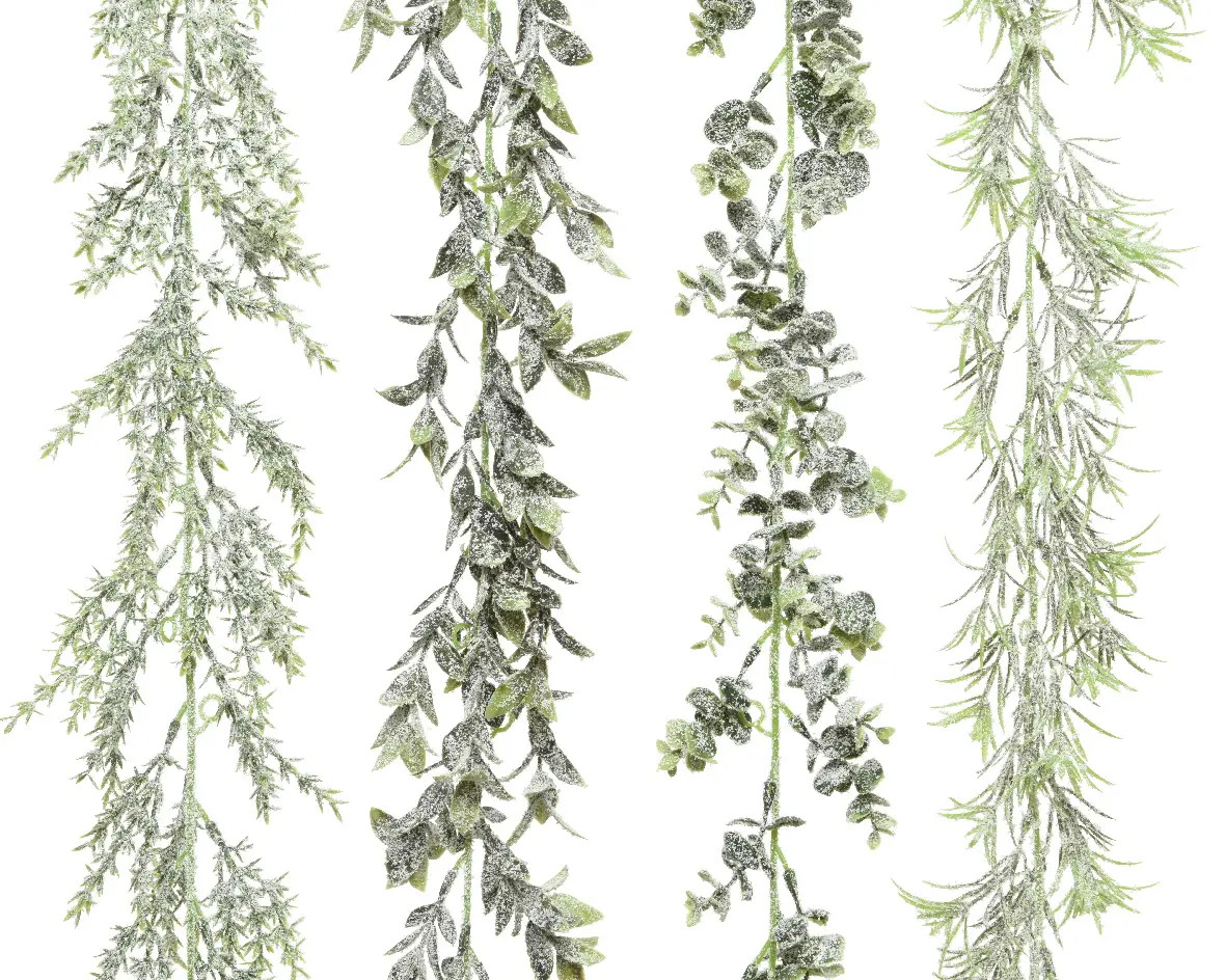 Garland snow plastic 4 ass- Christmas Garlands for Sale now at Christmasland.