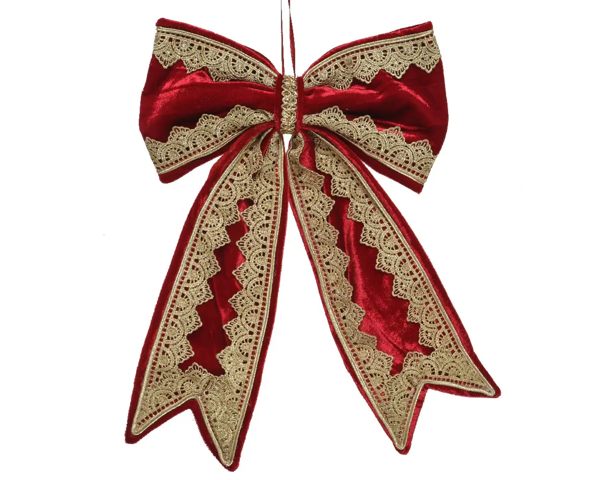 Christmas Ribbon With Gold Trim - Christmas Decorations For Sale Dublin