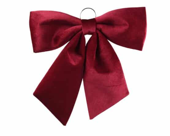 Red Polyester Christmas Bow with Hanger - 3 Sizes. Metal Ring hanger for sale - Christmasland, Dublin Ireland