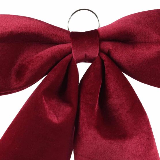 Red Polyester Christmas Bow with Hanger - 3 Sizes. Metal Ring hanger for sale - Christmasland, Dublin Ireland