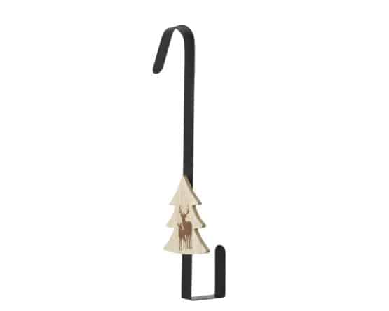 38cm Black Metal Door Wreath Hanger – Traditional Christmas Decoration