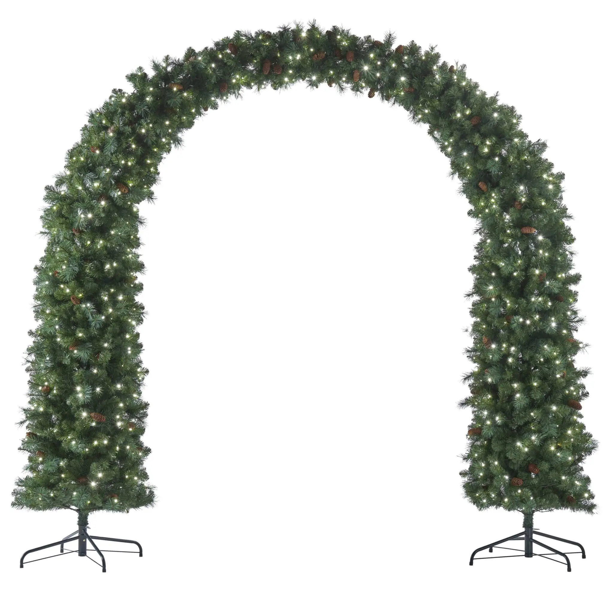 Christmas Pine fir XL Pre-Lit Decorative Arch With Warm LED White Twinkle Lights for sale in Dublini 14 Christmasland.ie