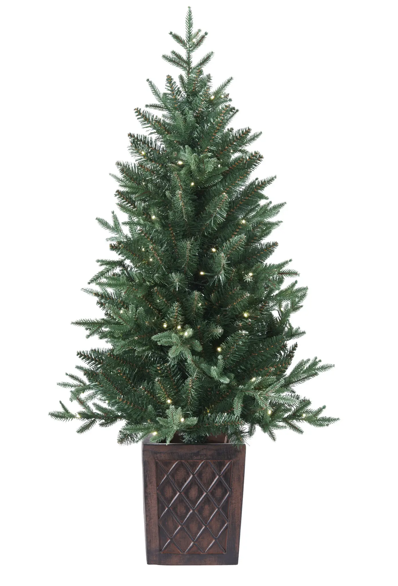 Mini Artificial Xmas Tree. 4ft Potted Small Artificial Christmas Tree with lights for sale from Christmasland.ie Dublin