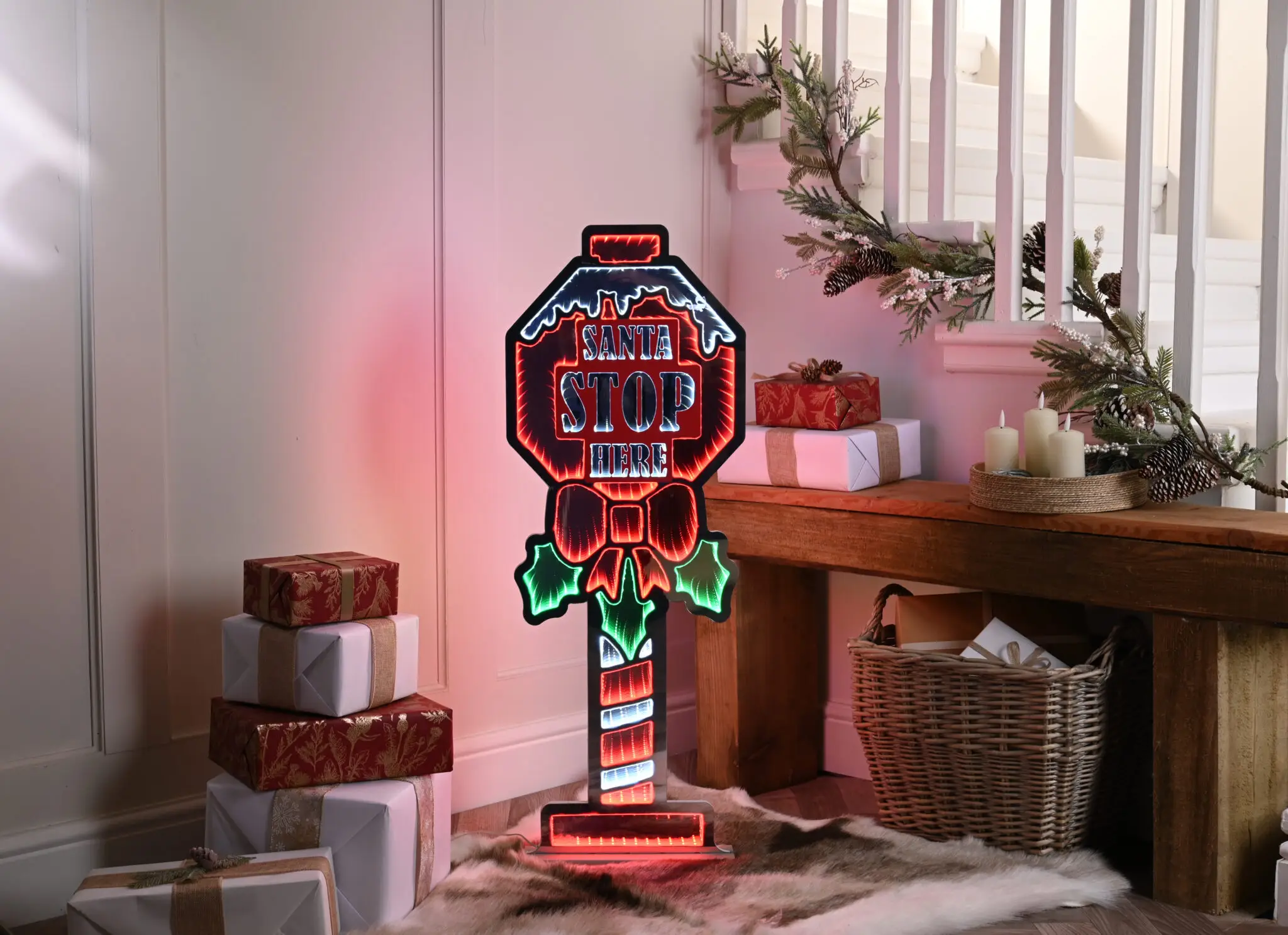 Browse and buy infinity Christmas LED lights Santa Stop sign. Shop from Christmasland- Irealand's Favourite Christmas Shop