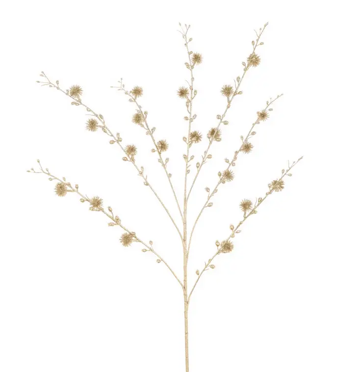 Gold Metallic Thistle Christmas Spray - Christmas Decorations For Sale Dublin