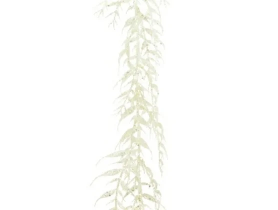 Browse & shop Glittery White Leaf Garland 180cm - Christmas Garlands for Sale this festive time in Christmasland