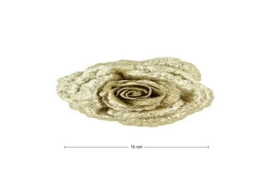 Christmas Decoration Sparkle Rose with Clip 16cm