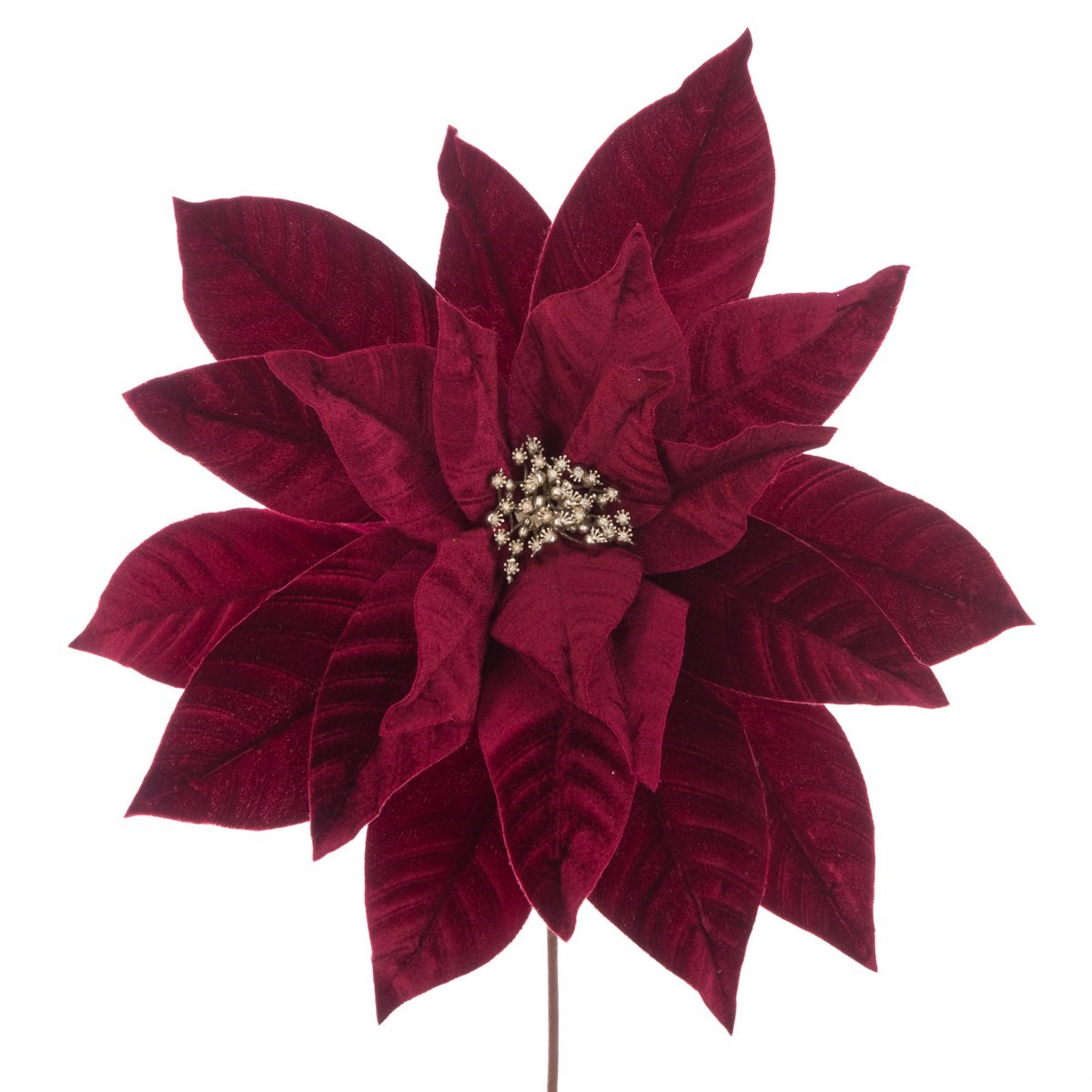 45cm Velvet Poinsettia Stem