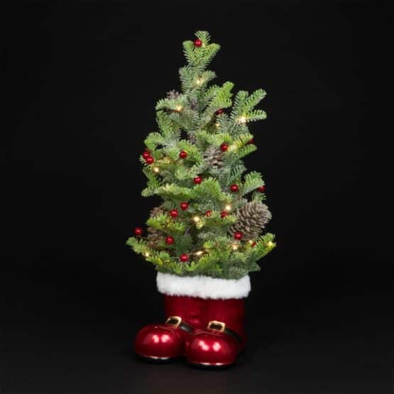Bring home the 2ft small christmas tree in red santa boots for your christmas tabletop decoration. Buy now from Christmasland.ie