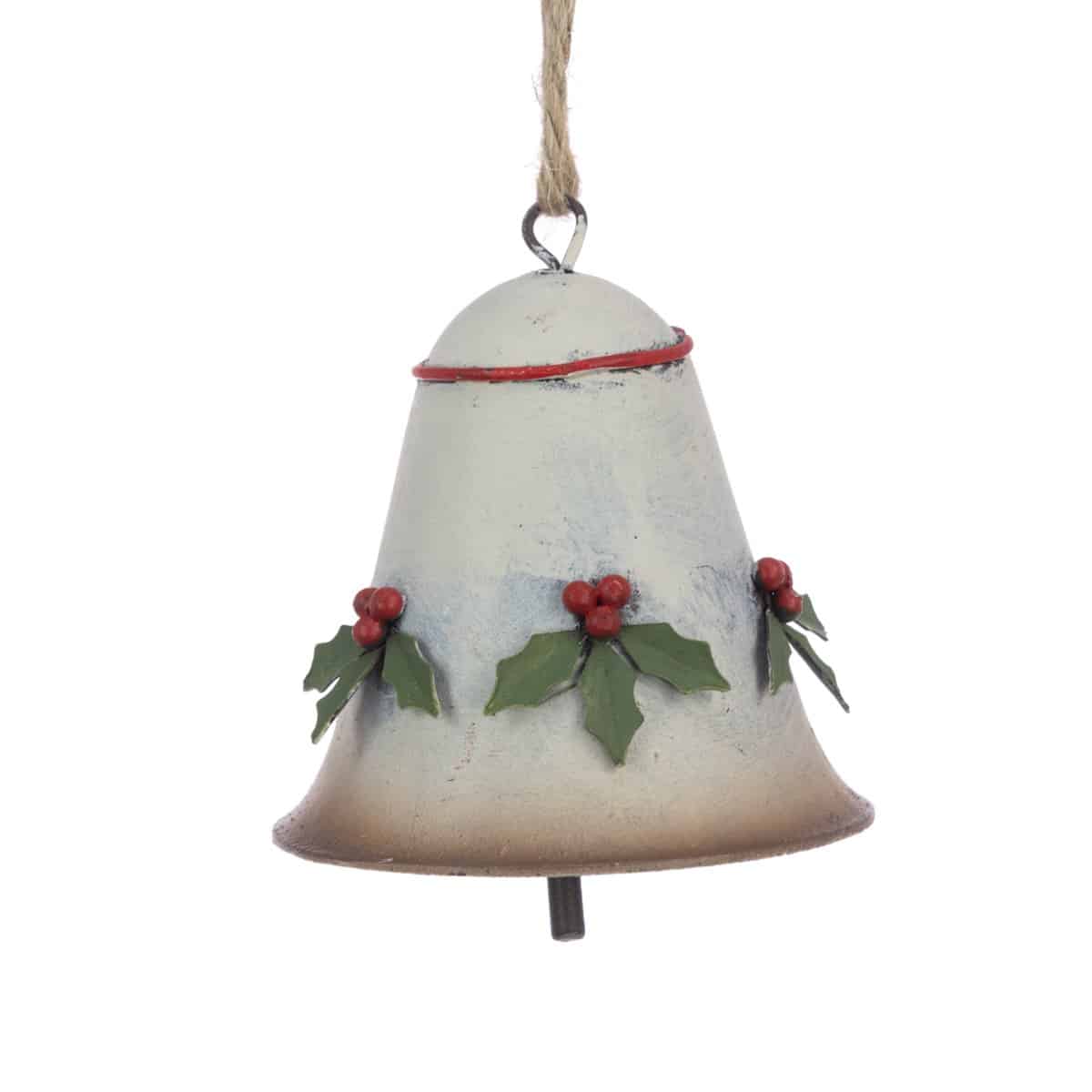 8cm Metal Bell with Holly