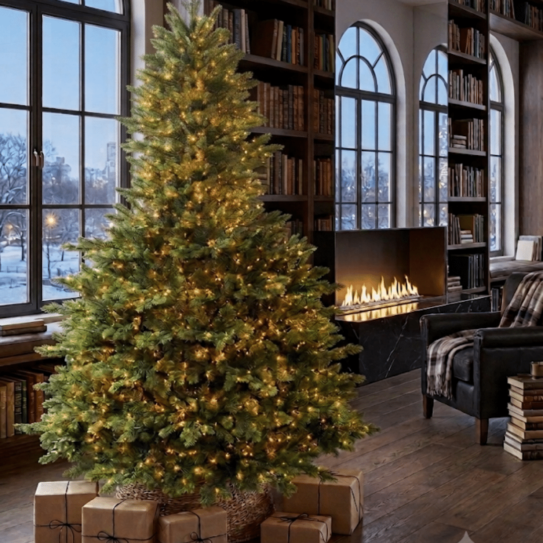 7.5ft Pre-Lit Grand Aurora Artificial Christmas Tree lifestyle image