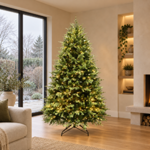 7.5ft Puleo Pre-Lit Belmont Green Artificial Christmas Tree