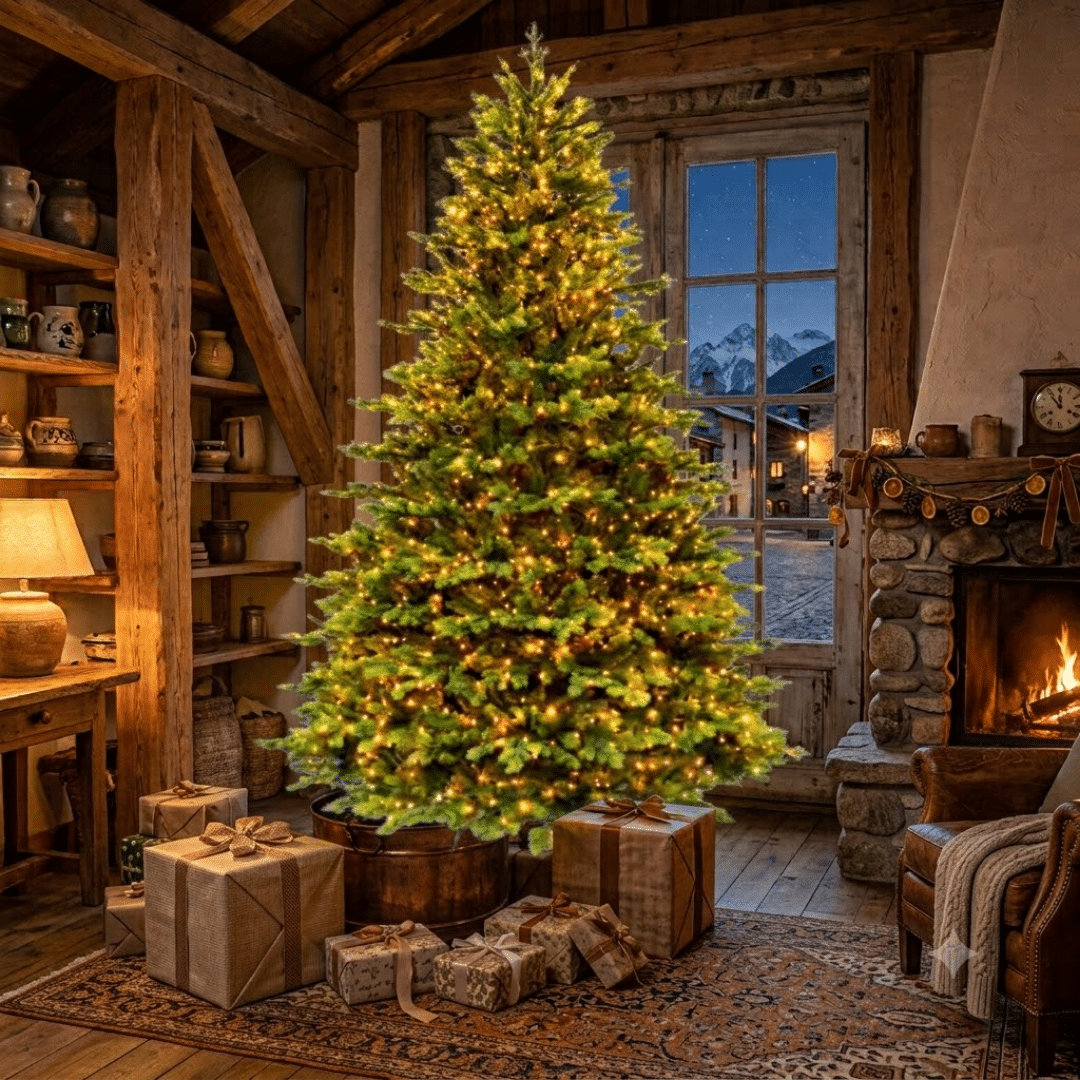 9ft Pre-Lit Grand Aurora Artificial Christmas Tree lifestyle image