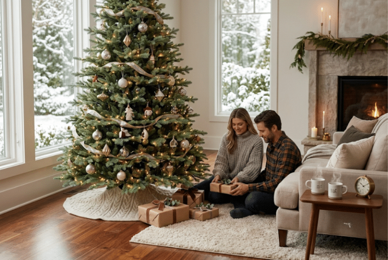 Grand Aurora Artificial Christmas tree decorated