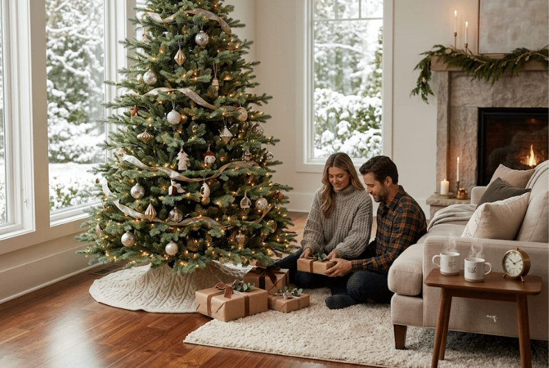 Grand Aurora Artificial Christmas tree decorated