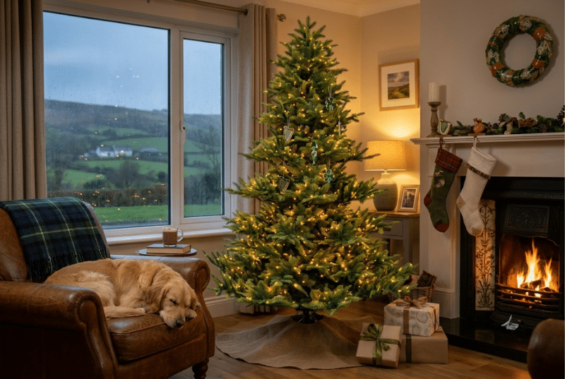 Pre-Lit Iowa Narrow Artificial Christmas Tree for sale in Ireland
