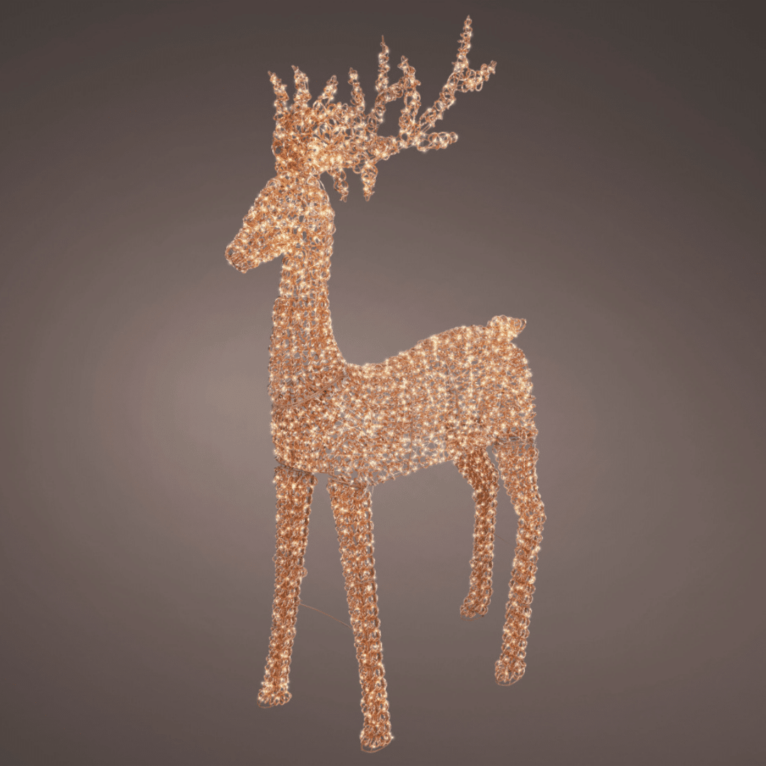 200cm Rose Gold Micro LED Reindeer - Image 2