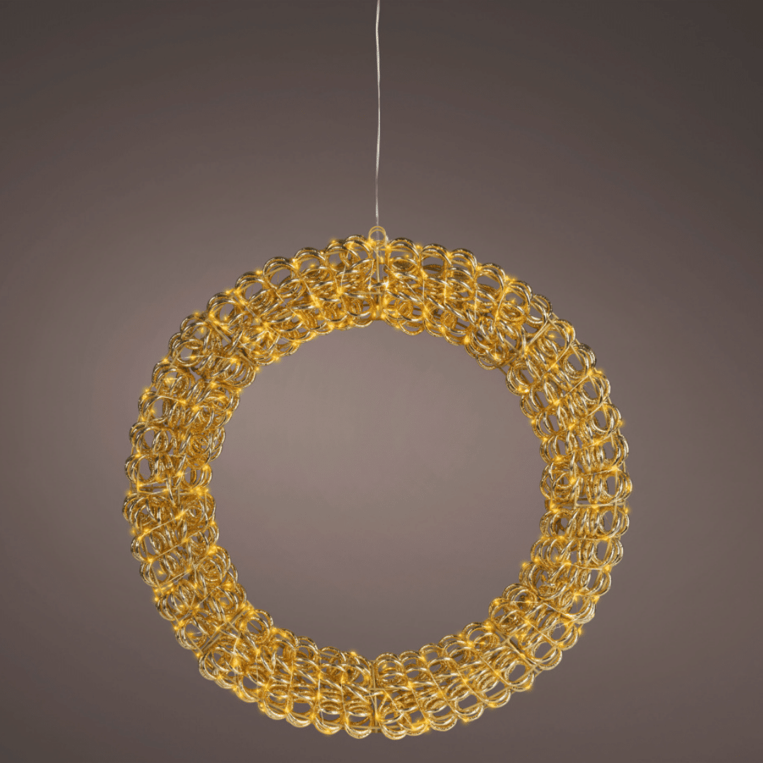 58cm Gold Micro LED Wreath for sale