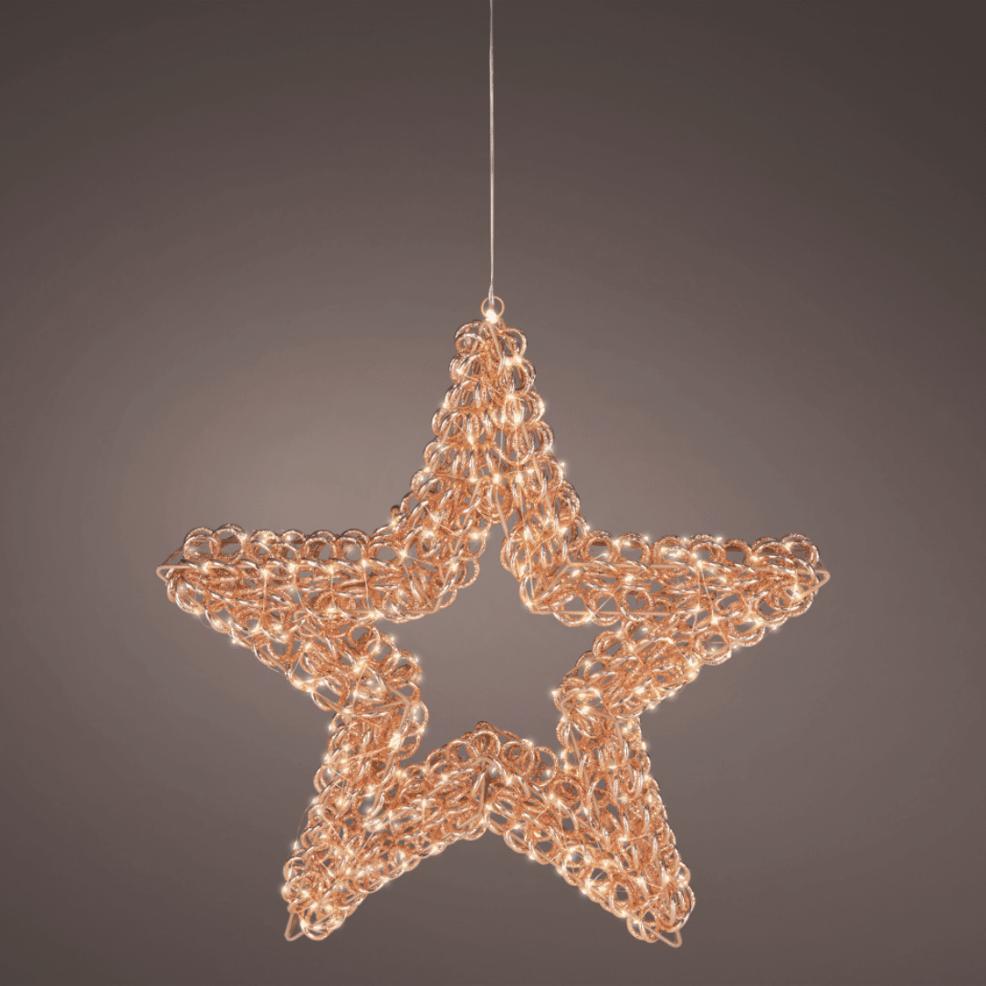 58cm Rose Gold Micro LED Star available at The Outdoor Scene