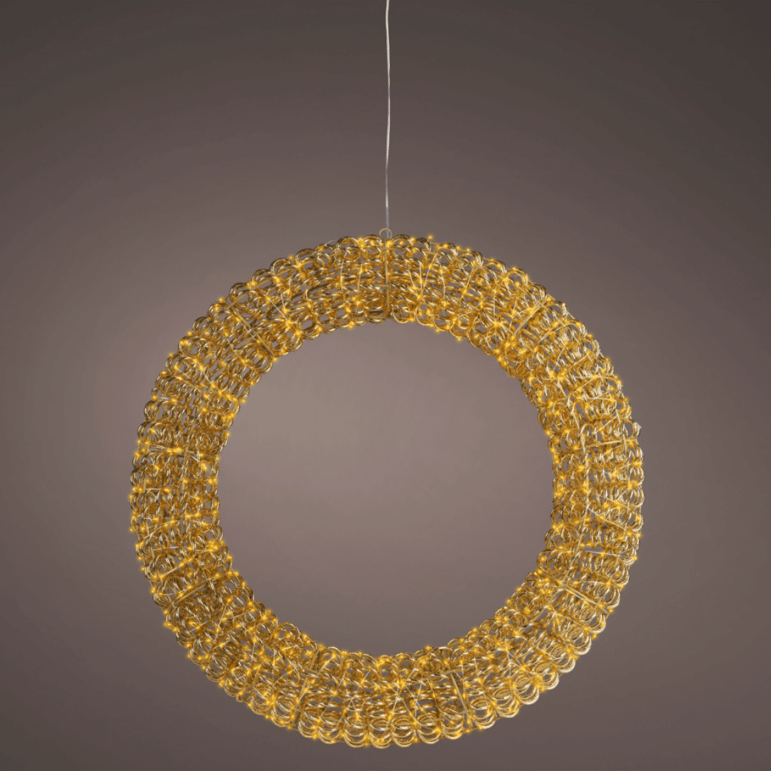 78cm Gold Micro LED Wreath for sale in Dublin