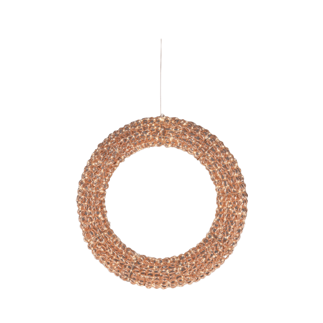 78cm Rose Gold Micro LED Wreath for sale in Ireland