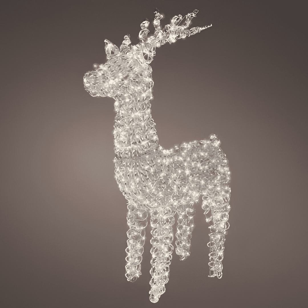 104cm Silver Micro LED Reindeer - Image 2