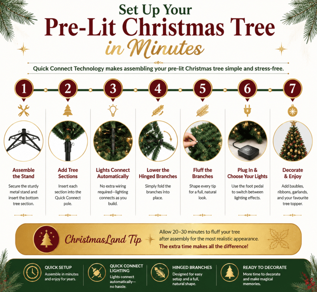 Steps to setup your Artificial Pre-lIt Christmas Tree