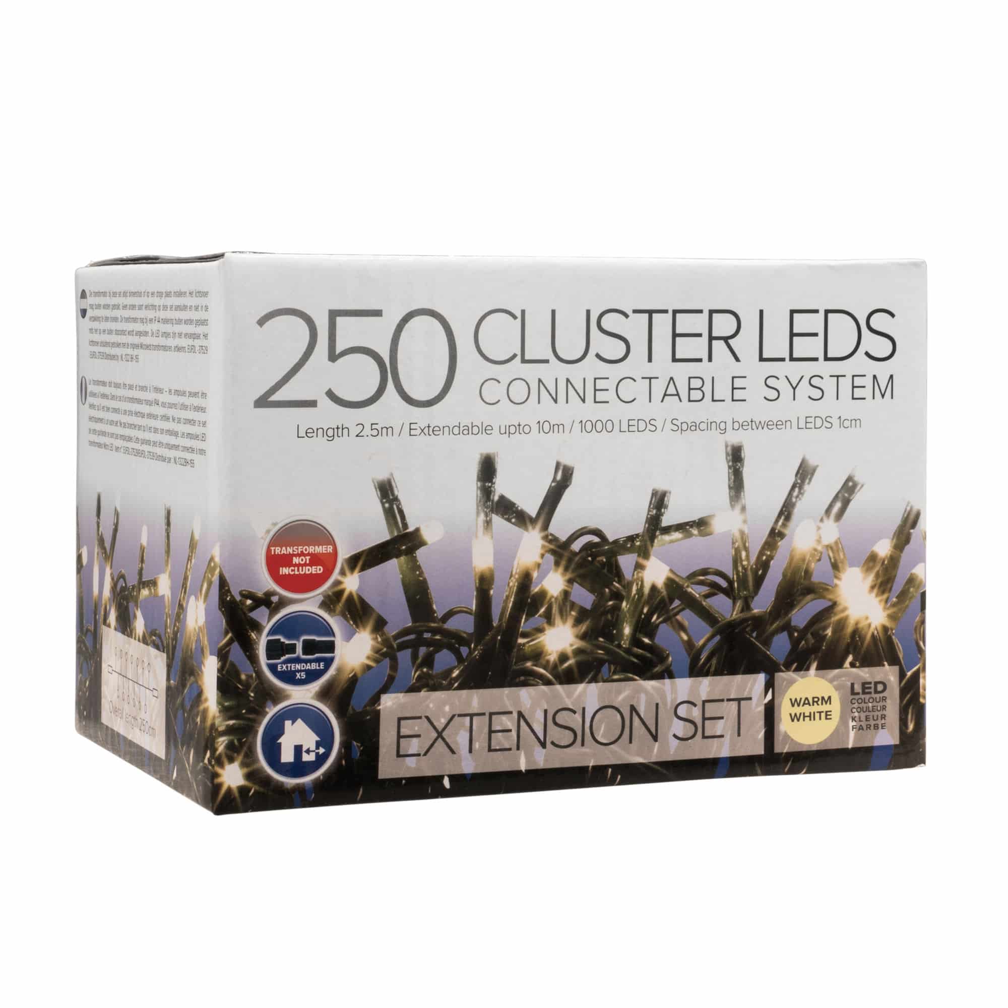 250 Warm White Connectable Micro LED Cluster Lights – 2.5m
