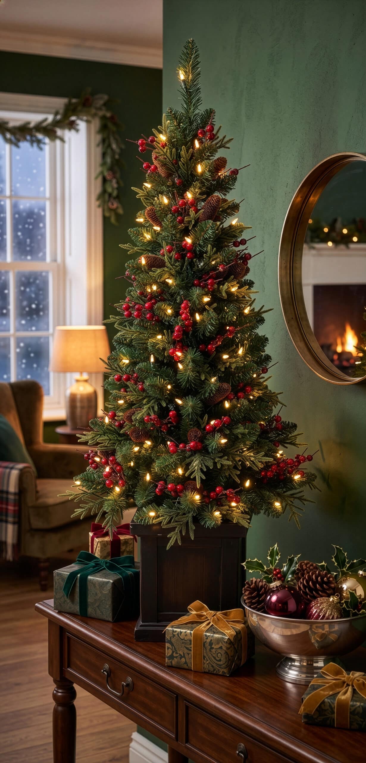 4.5ft Berrybrook Potted Artificial Christmas Tree