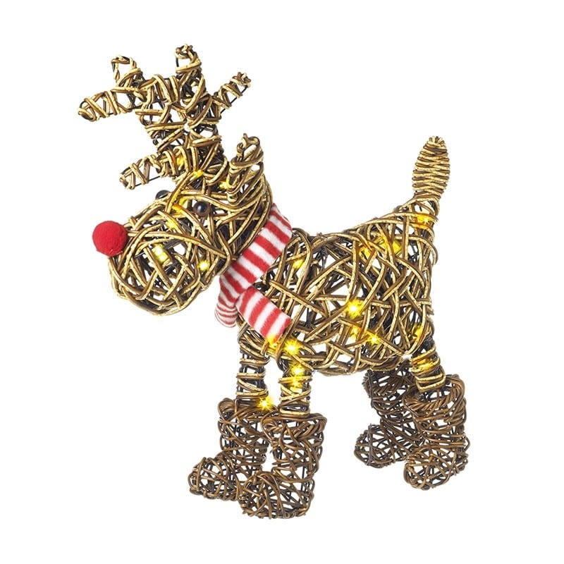 Light-Up Rattan Reindeer in Boots