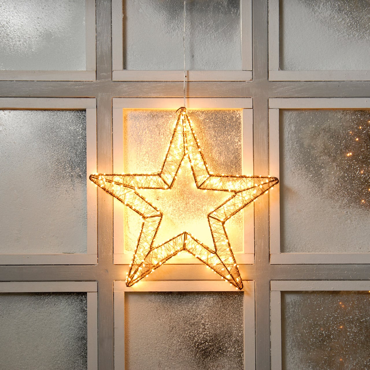 36cm Lit Dewdrop Star – Warm White - Image 2