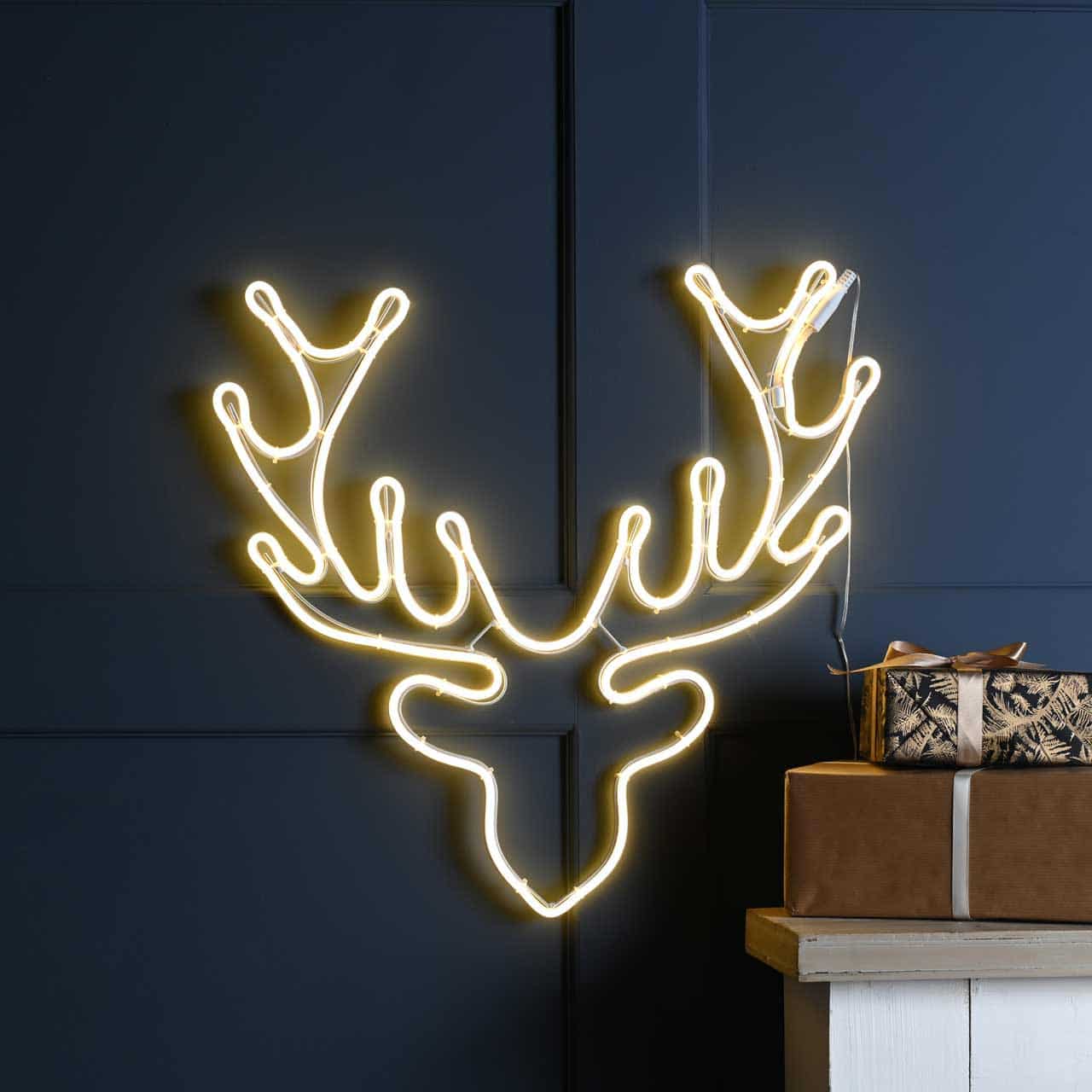 58cm Neon Flex Reindeer Head – Warm White