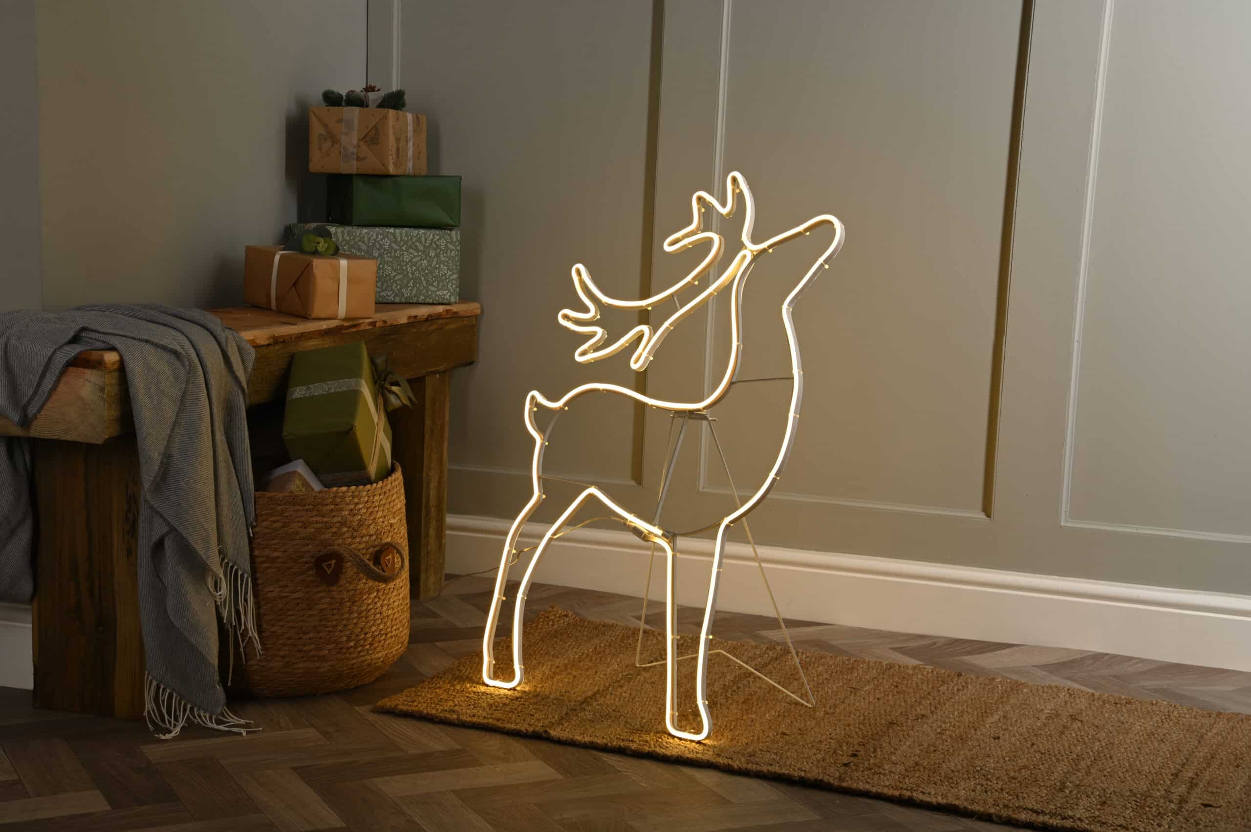 85cm Neon Flex Standing Stag – Warm White
